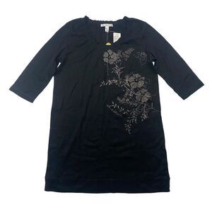 NWT CAROLE HOCHMAN Night Shirt Dress Pajama QVC Floral 3/4 Sleeve Cotton Poly S